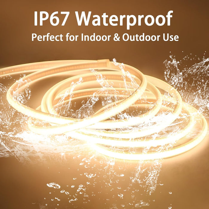 2835 120d COB LED Strip Lights Outdoor Waterproof LED Rope Light, IP65 Flexible Cuttable
