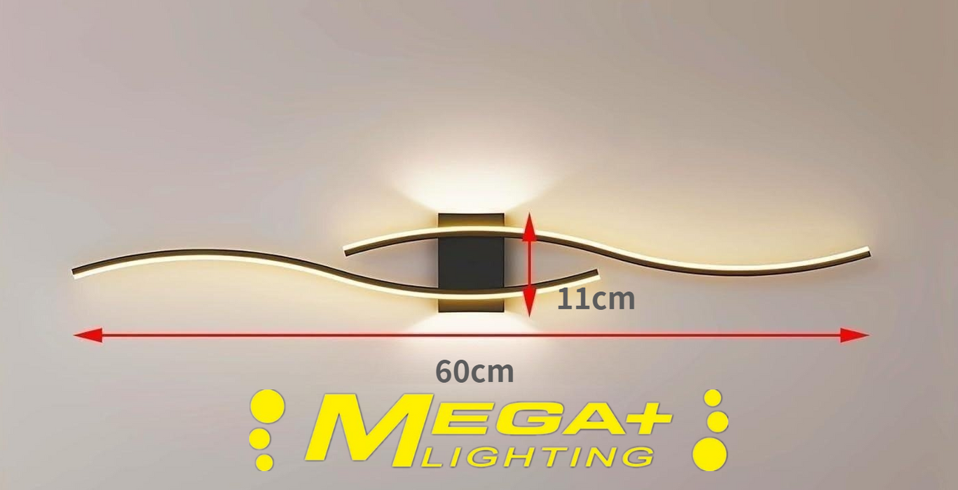 Modern Design Linear Wall Light Black, Temperature Warm Light 3000K 100cm 35W Led Wall Sconces for Balcony, Bedroom, Living Room, Office Wall Lamp Bedside Light