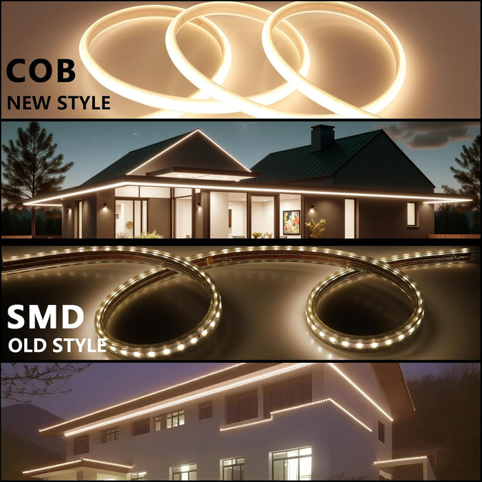 2835 120d COB LED Strip Lights Outdoor Waterproof LED Rope Light, IP65 Flexible Cuttable