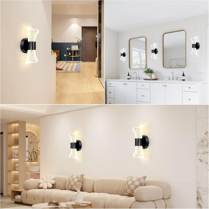 Dimmable LED Wall Lamp Indoor 12W Modern LED Wall Lamp Creative Design Acrylic Wall Lamp for Living Room Corridor Bedroom Stairs