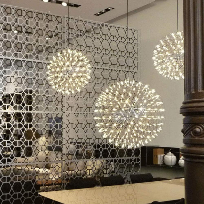 Chrome Sparkle Ceiling Lights Chandeliers Firework Mall Hotel Lobby Spark Ball Globe Chandelier Pendant Lamp Stair Pendant Light/500MM