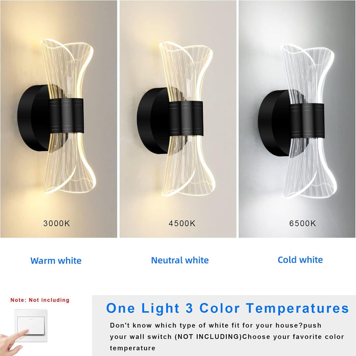 Dimmable LED Wall Lamp Indoor 12W Modern LED Wall Lamp Creative Design Acrylic Wall Lamp for Living Room Corridor Bedroom Stairs
