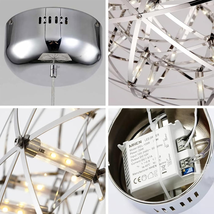 Chrome Sparkle Ceiling Lights Chandeliers Firework Mall Hotel Lobby Spark Ball Globe Chandelier Pendant Lamp Stair Pendant Light/500MM