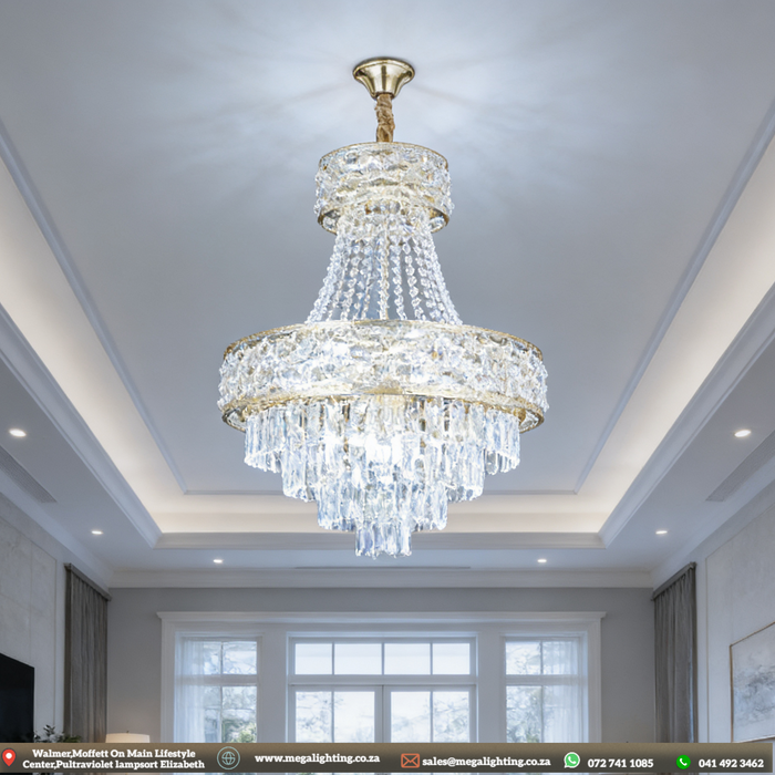 Golden Palace K9 Crystal LED Chandelier,LED Modern Luxury Villa Crystal Ceiling Pendant Lamp Chandelier Light Lighting