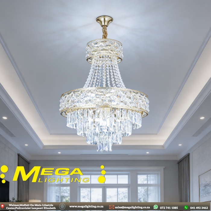 Golden Palace K9 Crystal LED Chandelier,LED Modern Luxury Villa Crystal Ceiling Pendant Lamp Chandelier Light Lighting