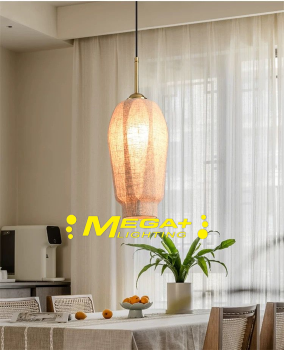 Retro chandelier glass restaurant lighting simple creative shop commercial lamp linen lamp