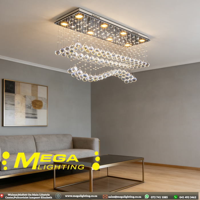 LED modern chandelier K9 crystal chandelier lighting luster hanging lamps rectangular restaurant home decoration chandelier