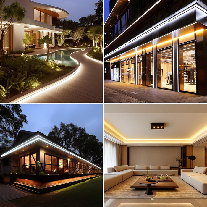 2835 120d COB LED Strip Lights Outdoor Waterproof LED Rope Light, IP65 Flexible Cuttable