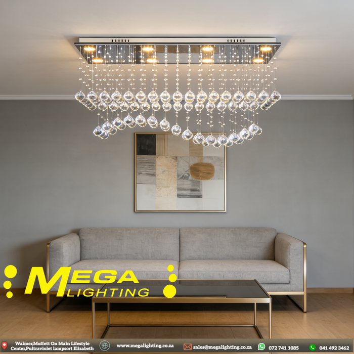 LED modern chandelier K9 crystal chandelier lighting luster hanging lamps rectangular restaurant home decoration chandelier