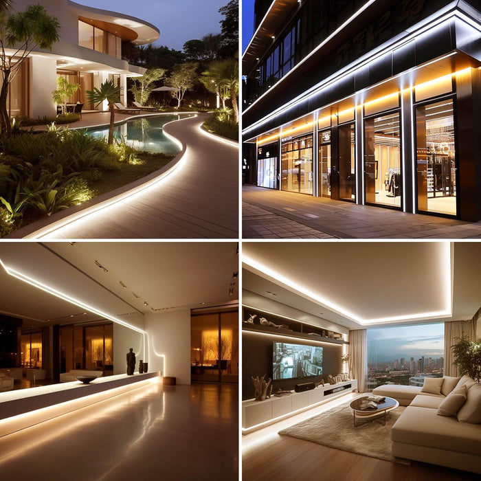 220V COB LED Strip Outdoor Waterproof 3000K Warm White and  6500k, Flexible Cuttable IP65 Waterproof LED Strip , for Construction Sites,