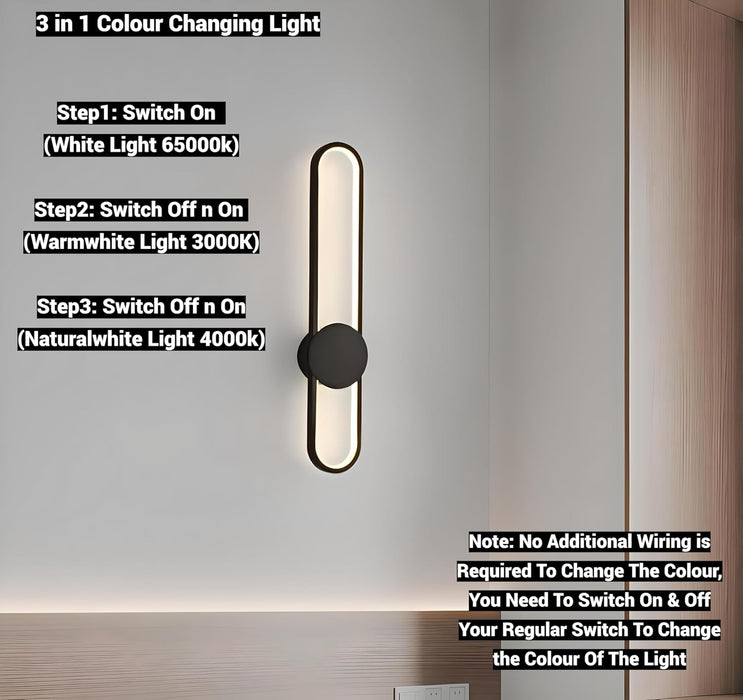 Led Wall Highlighter Light, 3-in-1 Colour Changing, Luxurious Wall Decor (12 Watt Matt Black)