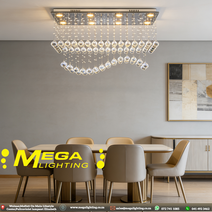LED modern chandelier K9 crystal chandelier lighting luster hanging lamps rectangular restaurant home decoration chandelier