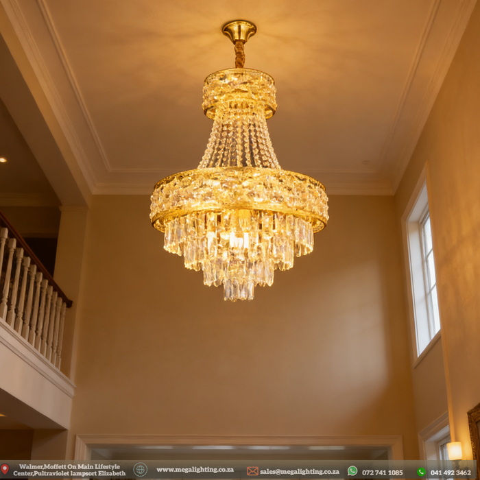 Golden Palace K9 Crystal LED Chandelier,LED Modern Luxury Villa Crystal Ceiling Pendant Lamp Chandelier Light Lighting