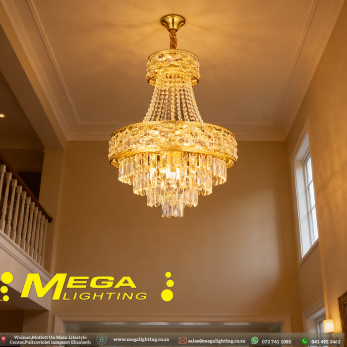 Golden Palace K9 Crystal LED Chandelier,LED Modern Luxury Villa Crystal Ceiling Pendant Lamp Chandelier Light Lighting
