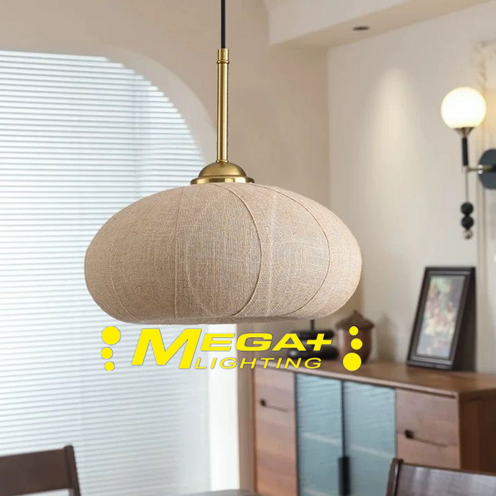 Retro chandelier glass restaurant lighting simple creative shop commercial lamp linen lamp