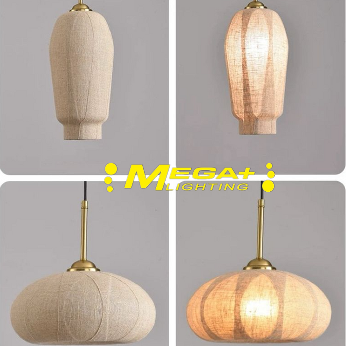 Retro chandelier glass restaurant lighting simple creative shop commercial lamp linen lamp