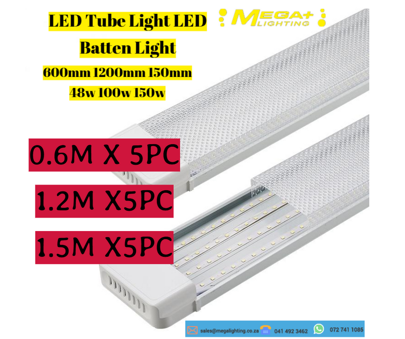 5PC T8 0.6M 1.2M 1.5M 4 rows LED Tube Light LED Batten Light 600mm 1200mm 150mm 48w 100w 150w LED Purifying Light
