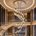 MG-CD458-23 23+4 LED Crystal Chandelier, 2.5m adjustable suspension, 3 colour wall switch control, black gold crystal tube staircase light MEGA LIGHTING South Africa