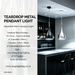 Teardrop gold metal pendant light adjustable height 100cm for dining room bar MEGA LIGHTING South Africa