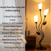 Main image:164cm artistic floral black metal floor lamp with frosted white shades, 3‑light E27 floor light MEGA LIGHTING South Africa