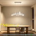 MG‑HF8263 artistic twisted‑ribbon LED pendant light 90×17cm light‑grey‑white frame adjustable 100cm MEGA LIGHTING South Africa