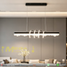 1.2m matte black linear LED pendant light with wavy crystal shade, 3 colour temperature 3000K 4000K 6500K modern chandelier for dining room living room master bedroom, Mega Lighting South Africa