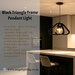 Main image: MEG+M253 geometric triangle pendant light, matte black frame amber glass shade adjustable cord MEGA LIGHTING South Africa