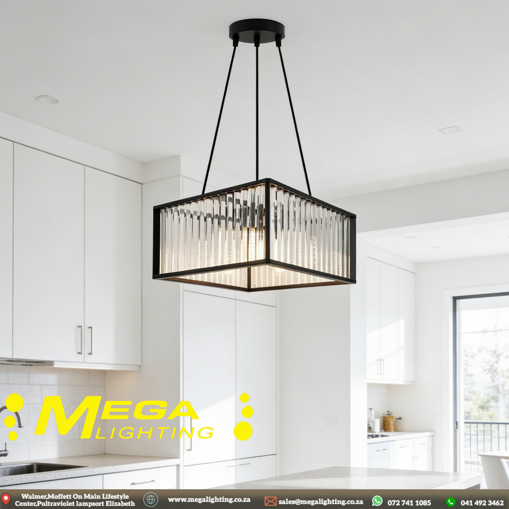 Black Square 4-Light Chandelier Versatile Elegant Ceiling Light For ...