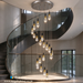 Cascading Crystal Chandelier with 24 teardrop pendants, 2.5m adjustable suspension 3‑colour LED high‑ceiling villa staircase light MEGA LIGHTING South Africa