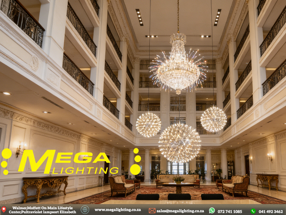Chrome Sparkle Firework Chandelier 500mm | Spark Ball Globe Pendant Lamp | Mega Lighting