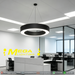 MG‑GH2623 circular hollow ring LED pendant light 60cm matte‑black adjustable 100cm height MEGA LIGHTING South Africa