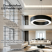 MG‑GH2623 circular hollow ring LED pendant light 60cm matte‑black adjustable 100cm height MEGA LIGHTING South Africa