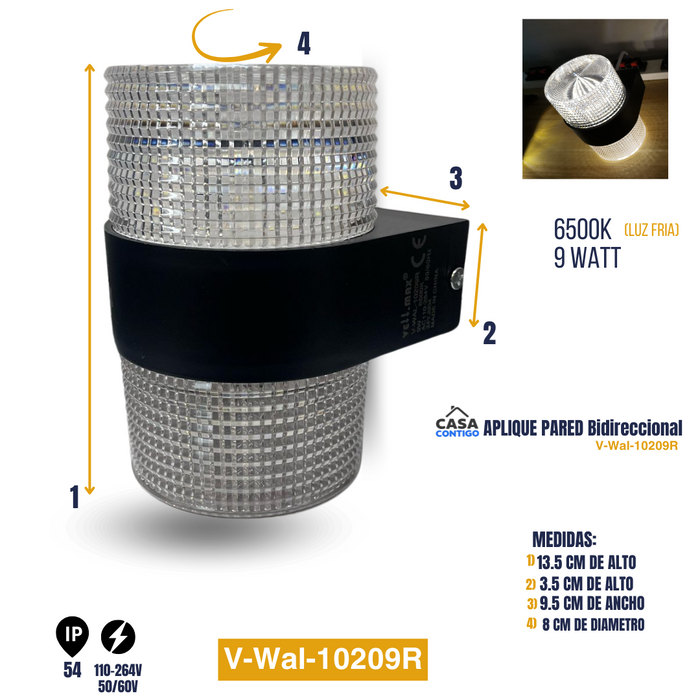 LED  Bidirectional Wall Light 6500K 10W