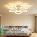 688mm modern 5-petal crystal LED flush ceiling light, 3-colour dimmable 3000K 4000K 6500K crushed crystal acrylic low profile ceiling lamp for living room dining room bedroom kitchen, MEGA LIGHTING South Africa