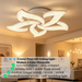520mm modern crystal petal LED flush ceiling light, 3-colour dimmable 3000K 4000K 6500K crushed crystal acrylic close mount lamp for living room dining room bedroom kitchen, MEGA LIGHTING South Africa