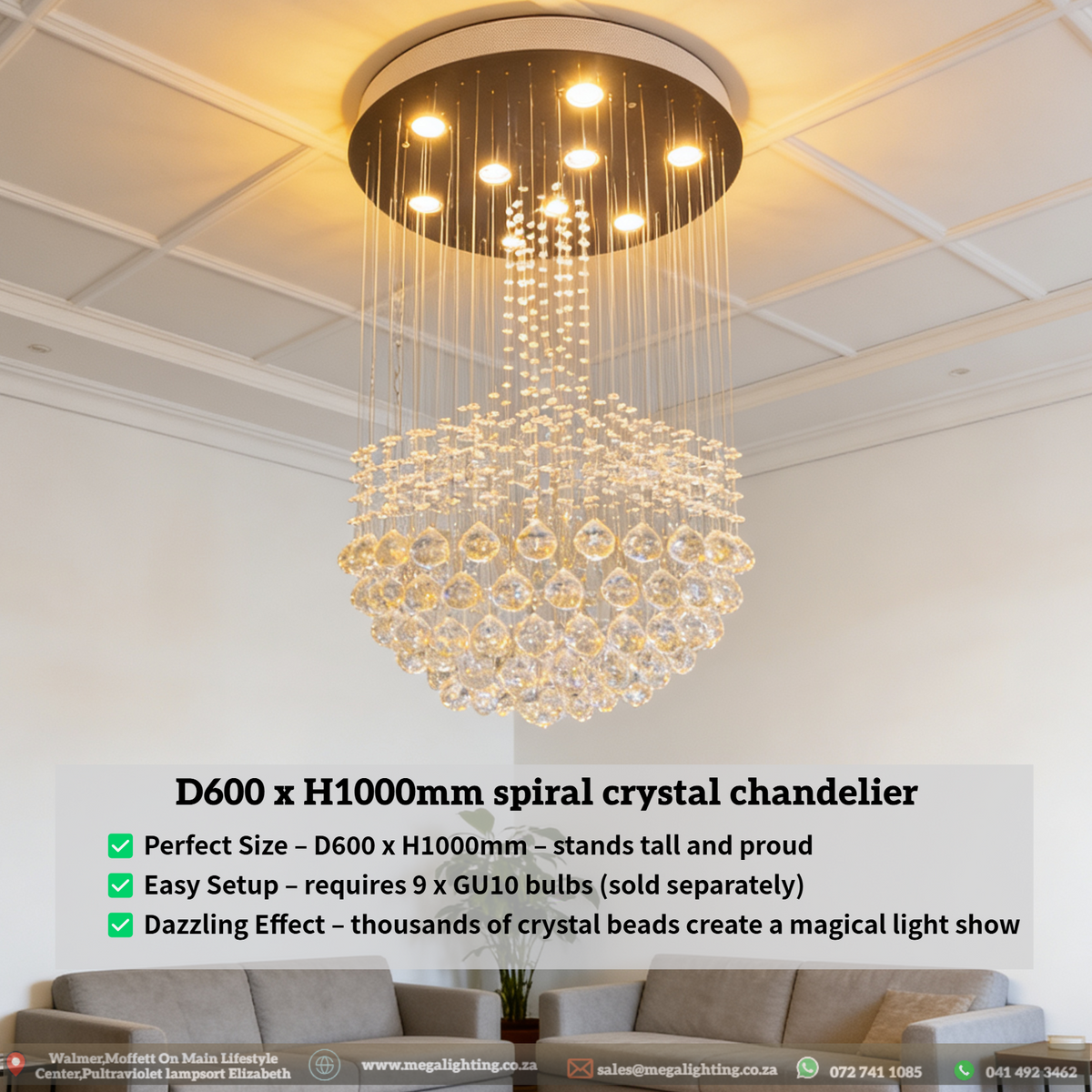 Nordic post-modern crystal chandelier pendant light MEGA LIGHTING