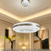 50cm double ice crystal ring flush ceiling light, 3-colour temperature dimmable low-profile European luxury lamp for dining room living room master bedroom, MEGA LIGHTING South Africa