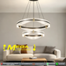 MG‑9352‑400/500 double‑ring LED pendant light 50cm+40cm black‑gold clear acrylic shades adjustable height MEGA LIGHTING South Africa