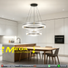 MG‑9352‑400/500 double‑ring LED pendant light 50cm+40cm black‑gold clear acrylic shades adjustable height MEGA LIGHTING South Africa
