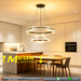 MG‑9352‑400/500 double‑ring LED pendant light 50cm+40cm black‑gold clear acrylic shades adjustable height MEGA LIGHTING South Africa