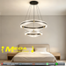 MG‑9352‑400/500 double‑ring LED pendant light 50cm+40cm black‑gold clear acrylic shades adjustable height MEGA LIGHTING South Africa