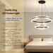 MG‑9352‑400/500 double‑ring LED pendant light 50cm+40cm black‑gold clear acrylic shades adjustable height MEGA LIGHTING South Africa