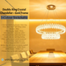 MG‑2628‑4.8 double‑ring crystal chandelier polished gold‑frame 57+37cm 3‑colour switchable adjustable‑110cm MEGA LIGHTING South Africa