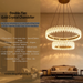 MG‑2628‑4.8 double‑tier gold crystal chandelier 57cm+37cm rings adjustable height MEGA LIGHTING South Africa