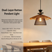 MEG+M251 dual‑layer rattan pendant light, natural rattan outer dark mesh inner shade 30cm adjustable 100cm cord MEGA LIGHTING South Africa