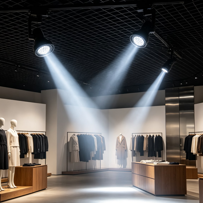 40W LED track light white 3000K and black 6500K adjustable retail spotlight for shop display, MEGA LIGHTING South Africa