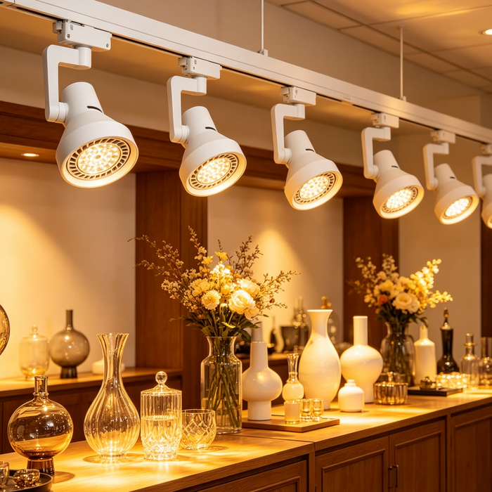 40W LED track light white 3000K and black 6500K adjustable retail spotlight for shop display, MEGA LIGHTING South Africa