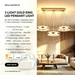 3-light gold LED pendant light, modern chandelier with three circular rings, adjustable hanging wires, 3000K/4000K/6500K dimmable light, MEGA LIGHTING South Africa


