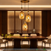 olden pattern glass 3-light cluster pendant light, 25cm ceiling base, 100cm adjustable height, 3 E27 sockets modern hanging lamp for dining room kitchen island home bar, MEGA LIGHTING South Africa