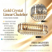 Main product image: Grey Gold Dual Finish Rectangular Crystal Chandelier 80×35cm 10 E14 MEGA LIGHTING South Africa